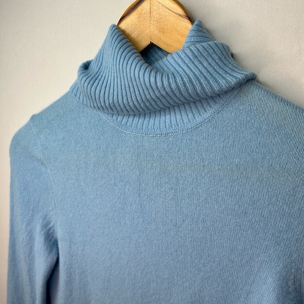 J. Crew Sky Blue Cashmere Turtleneck